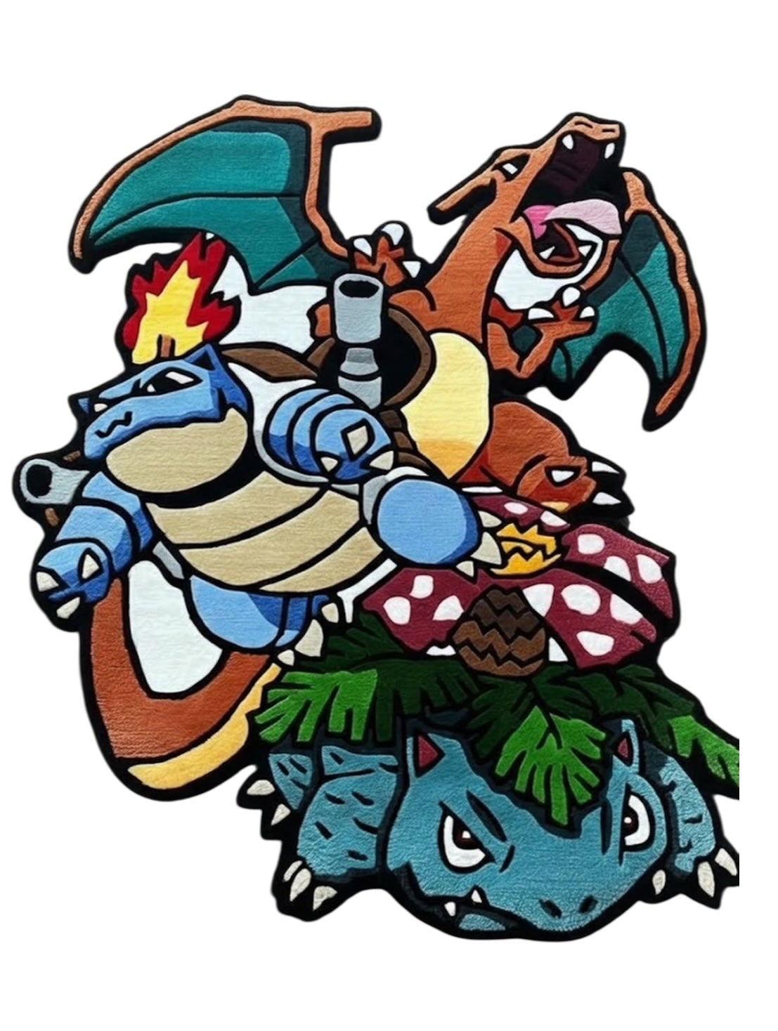 Charizard Blastoise Venasaur Pokemon Custom Rug