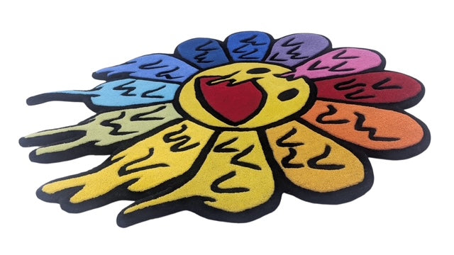 Melted Flower Custom Logo Rug